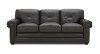 Traditional Charcoal Gray Leather Sofa - Derrick