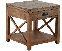 Weathered Brown Rustic End Table - Durango