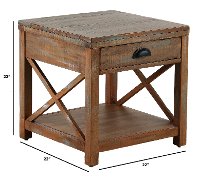 Weathered Brown Rustic End Table - Durango-2