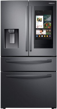 RF28R7551SG Samsung 4 Door French Door Smart Refrigerator with Connected Touchscreen Family Hub - 28 cu. ft., 36 Inch Black Stainless Steel