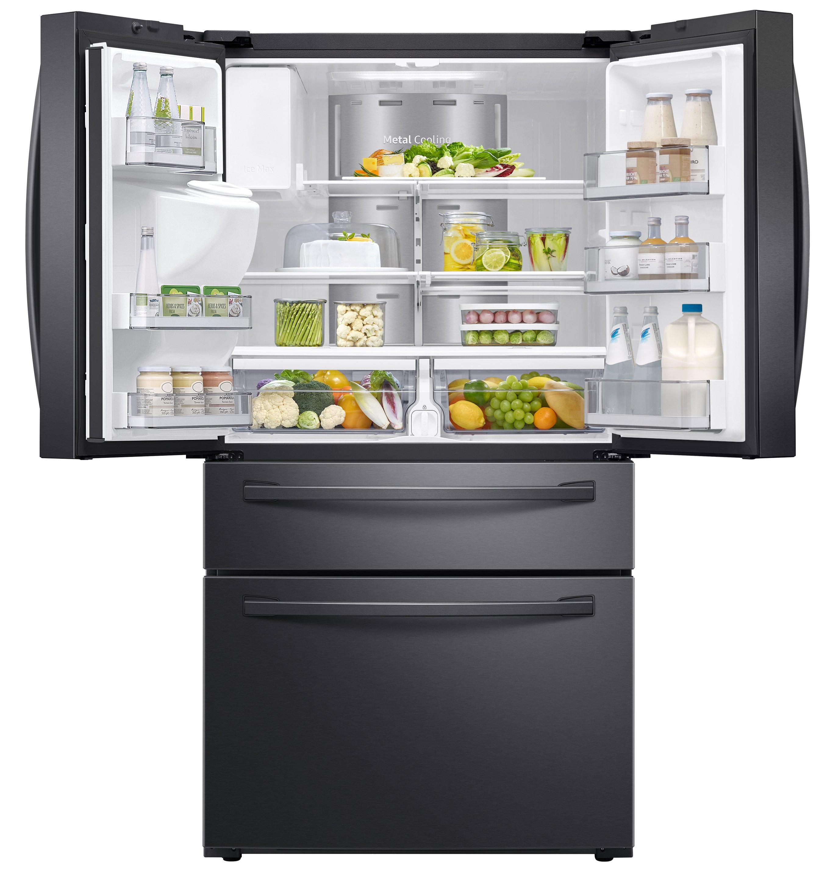 RF28R7551SG Samsung 4 Door French Door Smart Refrigerator with Connected Touchscreen Family Hub - 28 cu. ft., 36 Inch Black Stainless Steel-2