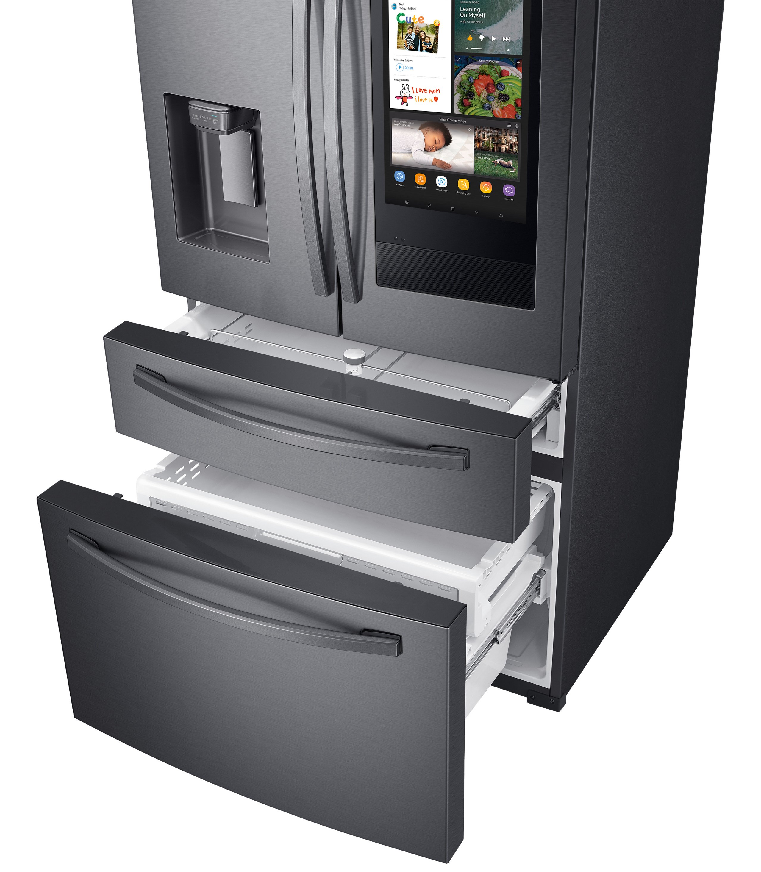 RF28R7551SG Samsung 4 Door French Door Smart Refrigerator with Connected Touchscreen Family Hub - 28 cu. ft., 36 Inch Black Stainless Steel-3