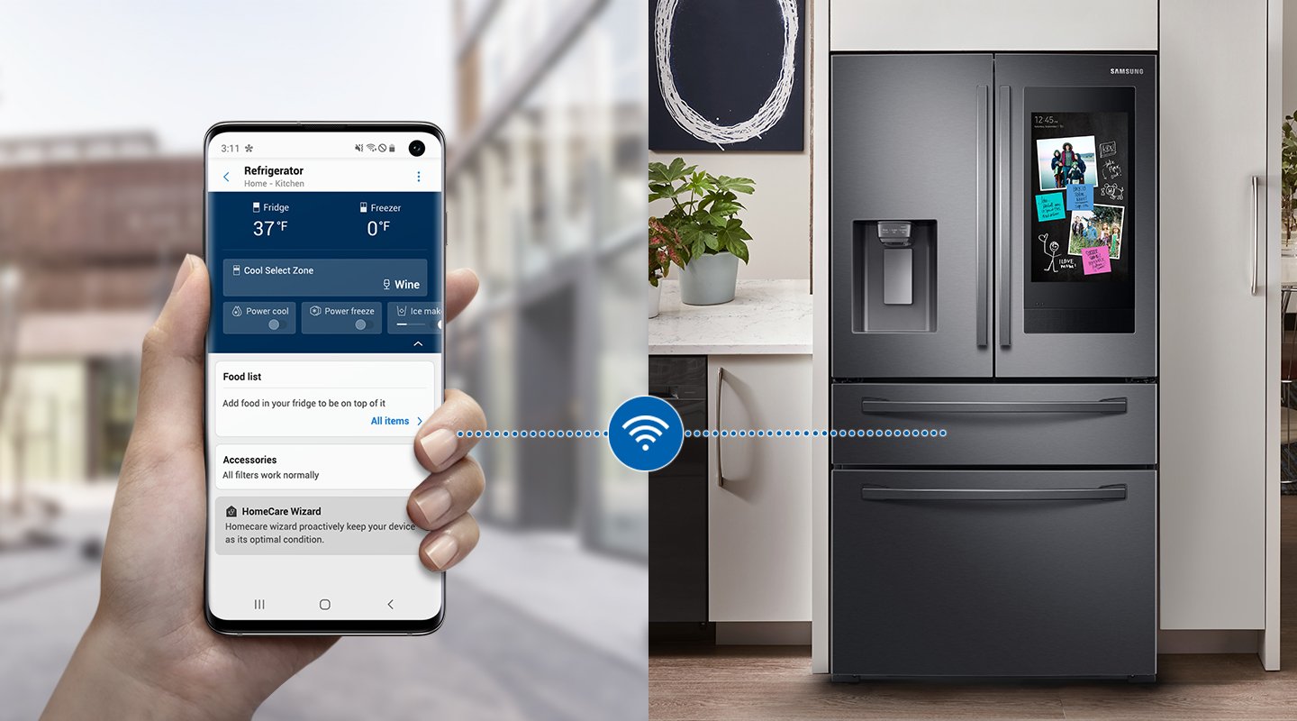 RF28R7551SG Samsung 4 Door French Door Smart Refrigerator with Connected Touchscreen Family Hub - 28 cu. ft., 36 Inch Black Stainless Steel-7