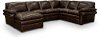 Brown Leather 3 Piece Sectional with LAF Chaise - Berkshire
