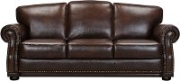 Traditional Tobacco Brown Leather Sofa - Durham