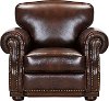 Traditional Tobacco Brown Leather Chair - Durham