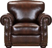 Traditional Tobacco Brown Leather Chair - Durham-1