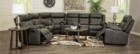 Valor Carbon Gray 6-Piece Reclining Sectional Group - Domino