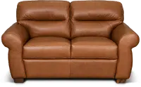 Jameson Whiskey Brown Leather Loveseat