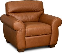 CC025 CA Contemporary Whiskey Brown Leather Chair - Jameson