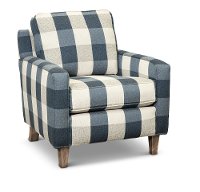 Indigo Blue Gingham Accent Chair - Waco