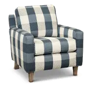 Indigo Blue Gingham Accent Chair - Waco