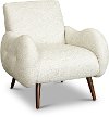 Mid Century Modern Pearl White Accent Chair - Noah