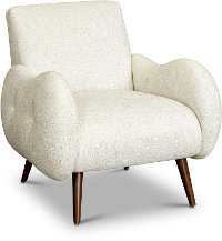 Mid Century Modern Pearl White Accent Chair - Noah