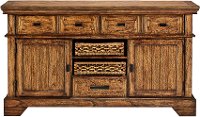 Rustic 64 Inch Heirloom Oak Brown TV Stand - Eagle Mountain-1