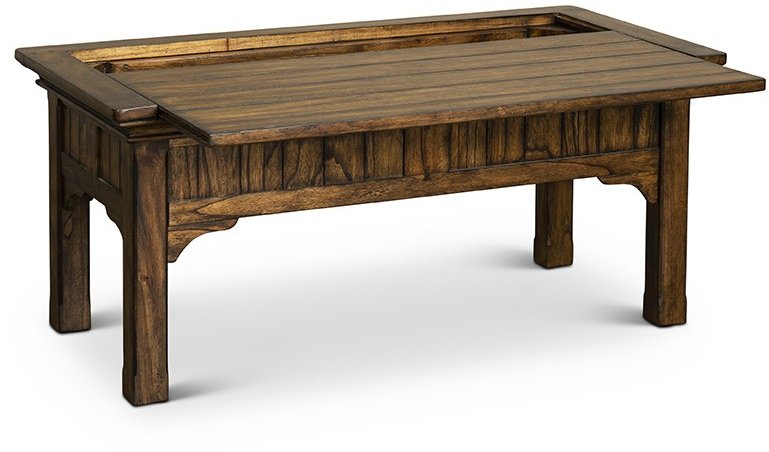Rustic Heirloom Oak Brown Slide-top Coffee Table - Eagle Mountain-1