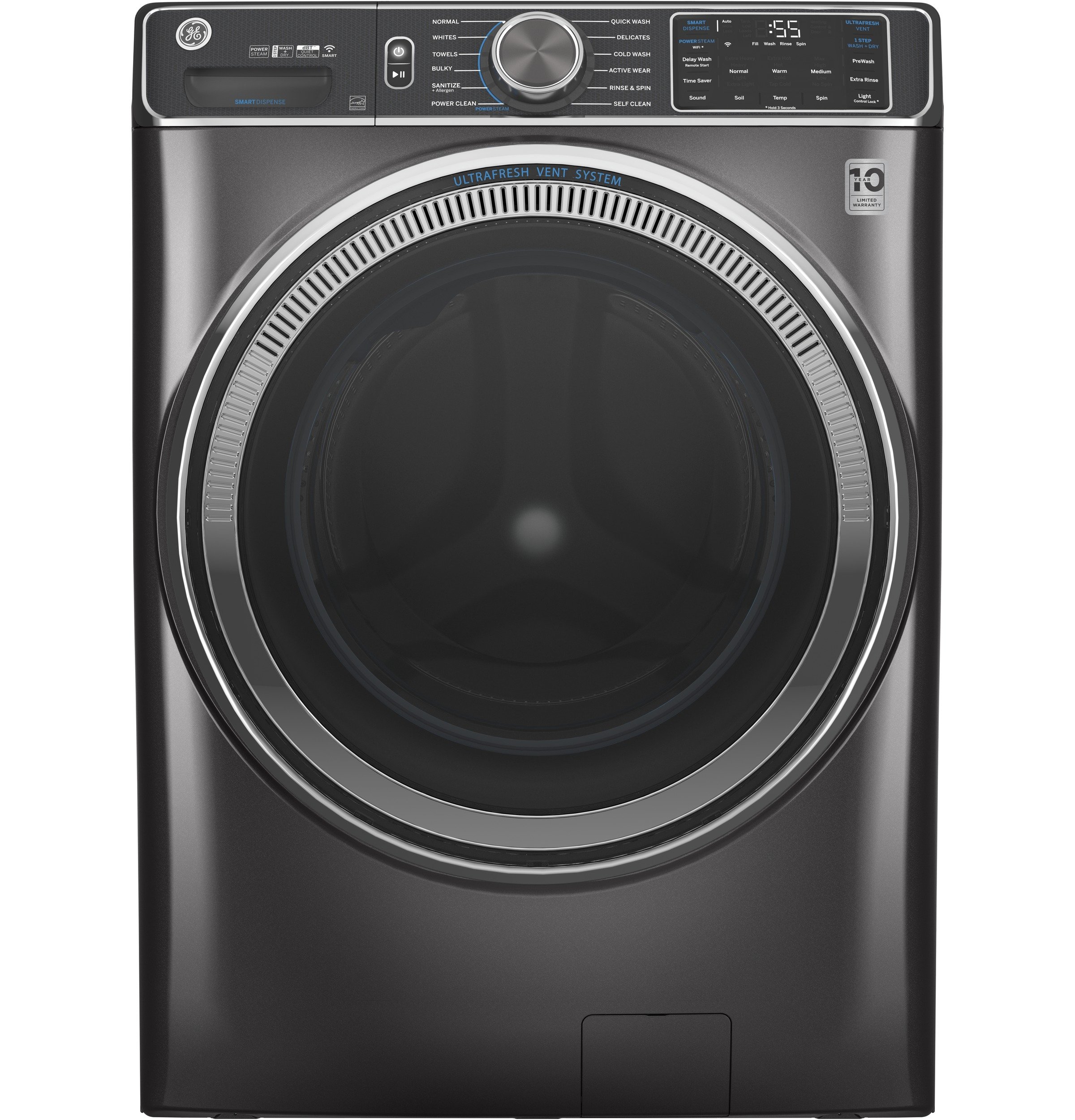GFW850SPNDG GE Smart Front Load Steam Washer with SmartDispense - 5.0 cu. ft. Capacity Diamond Gray-1