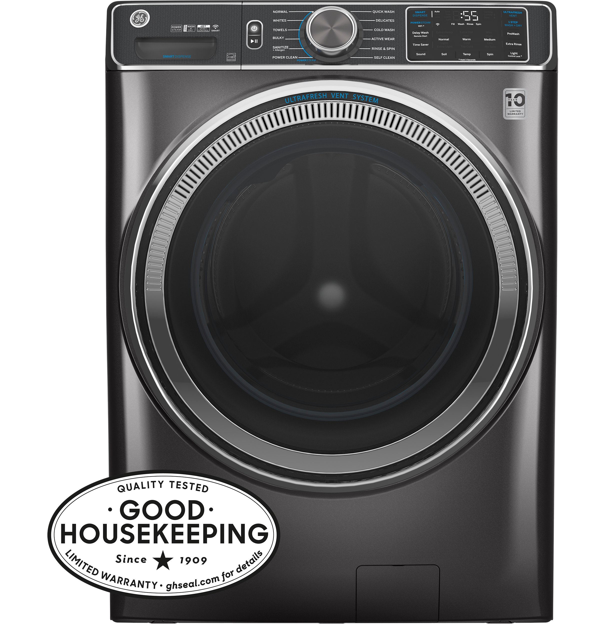 GFW850SPNDG GE Smart Front Load Steam Washer with SmartDispense - 5.0 cu. ft. Capacity Diamond Gray-2