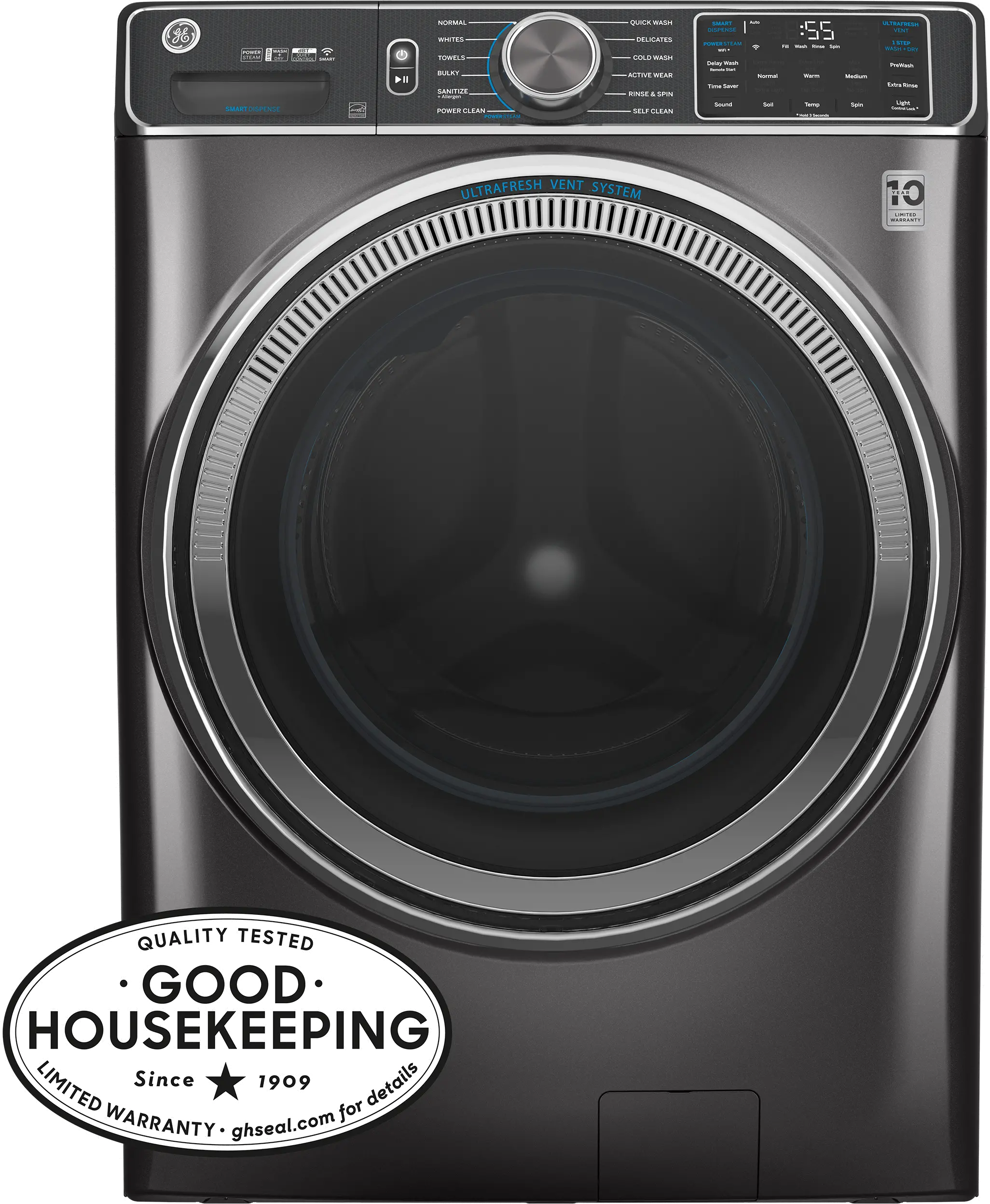 GFW850SPNDG GE Smart Front Load Steam Washer with SmartDispense - 5.0 cu. ft. Capacity Diamond Gray-2