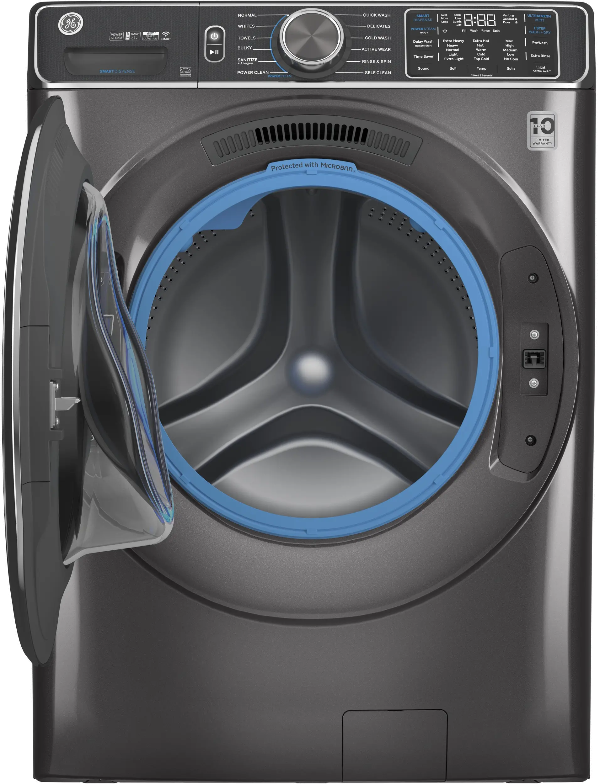 GFW850SPNDG GE Smart Front Load Steam Washer with SmartDispense - 5.0 cu. ft. Capacity Diamond Gray-3