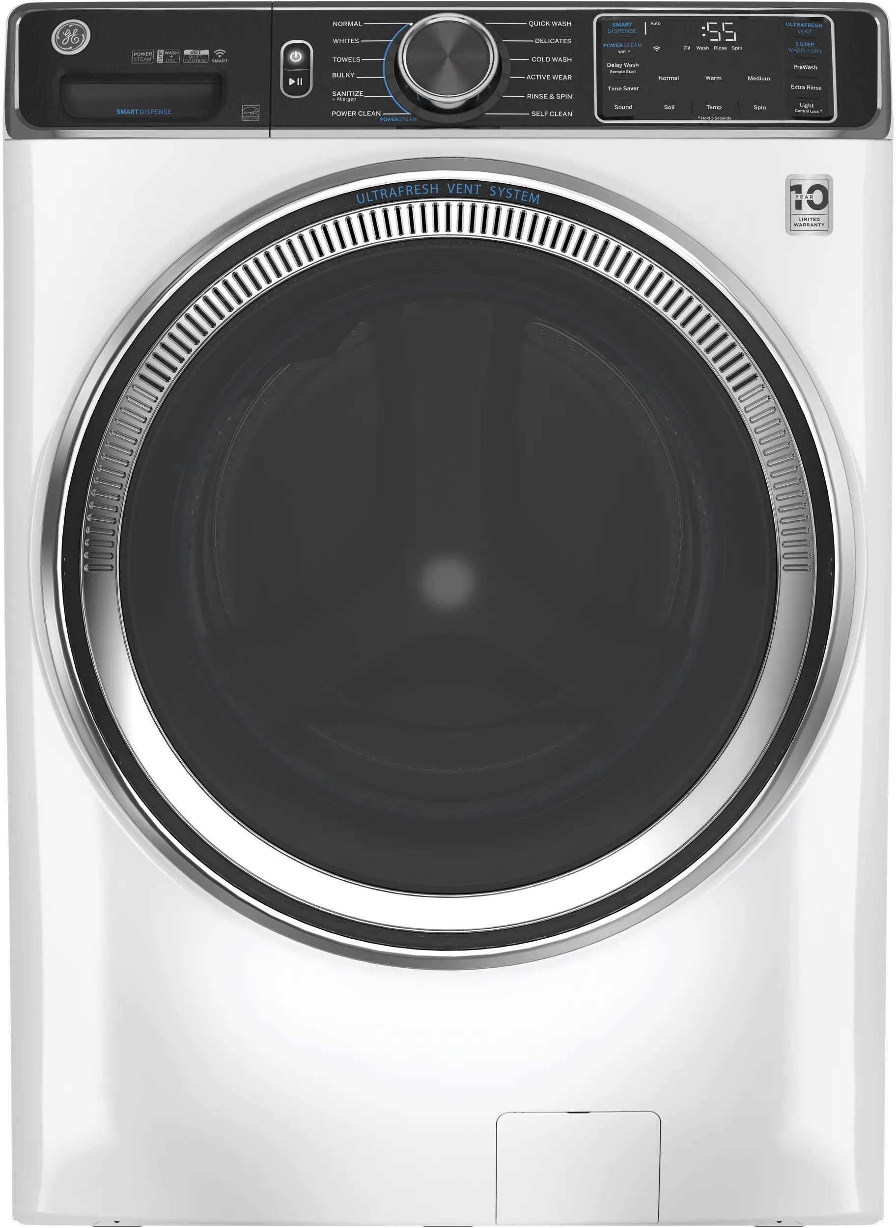 GFW850SSNWW GE Smart Front Load Steam Washer with SmartDispense - White 5.0 cu. ft. Capacity-1