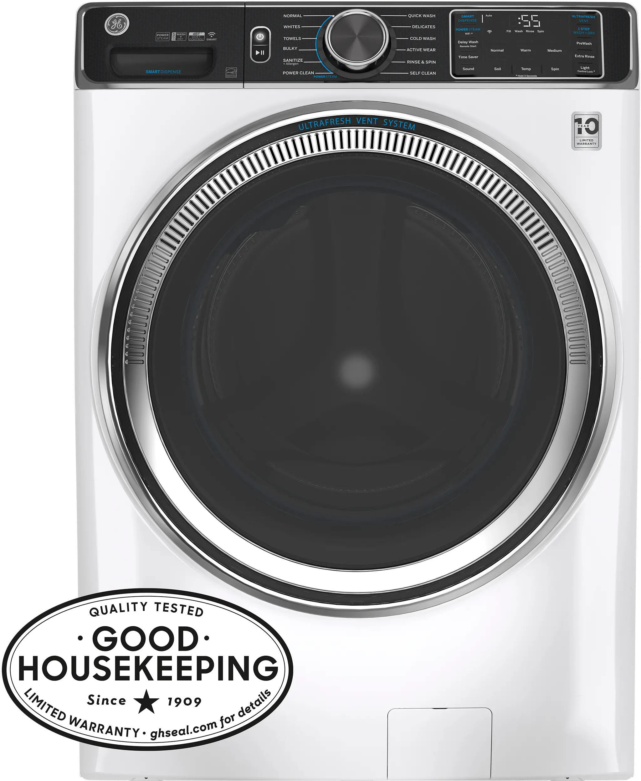 GFW850SSNWW GE Smart Front Load Steam Washer with SmartDispense - White 5.0 cu. ft. Capacity-2