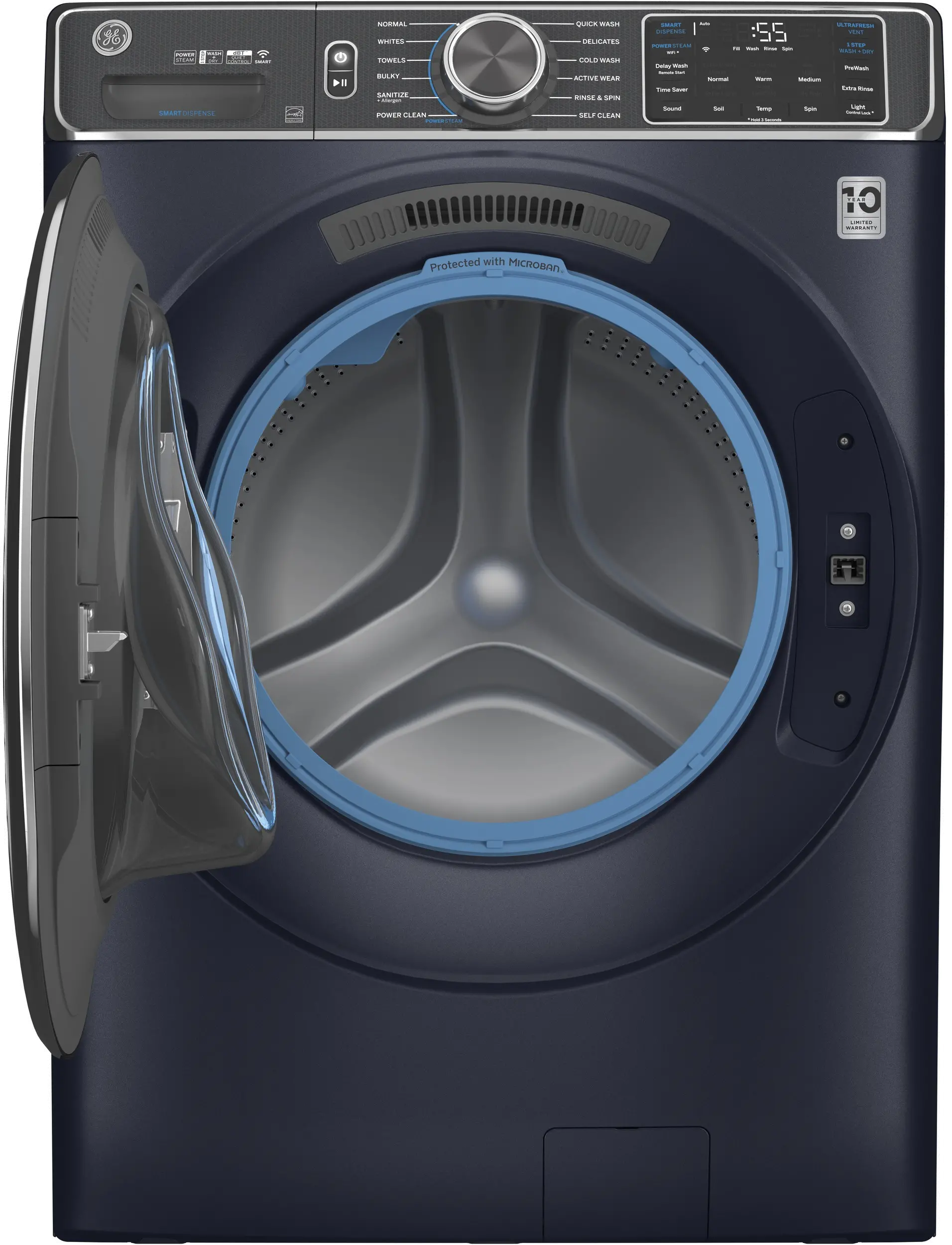 GFW850SPNRS GE Smart Front Load Steam Washer with SmartDispense - 5.0 cu. ft. Capacity Sapphire Blue-3