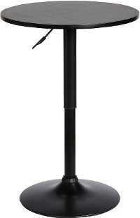 Matte Black Adjustable Pub Table - Bentley