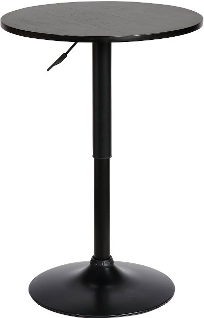 Matte Black Adjustable Pub Table - Bentley