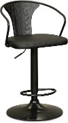 Matte Black Adjustable Height Bar Stool - Bentley
