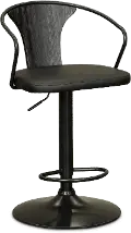 LCEASWBABLBL Matte Black Adjustable Height Bar Stool - Bentley