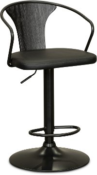 Matte Black Adjustable Height Bar Stool - Bentley
