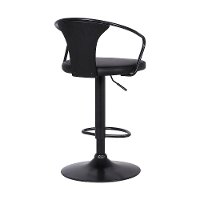 Matte Black Adjustable Height Bar Stool - Bentley-2