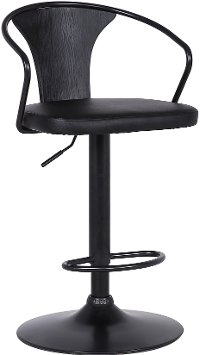 Matte Black Adjustable Height Bar Stool - Bentley-3