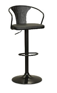 Matte Black Adjustable Height Bar Stool - Bentley-4