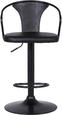 Matte Black Adjustable Height Bar Stool - Bentley-5