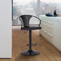 Matte Black Adjustable Height Bar Stool - Bentley-8