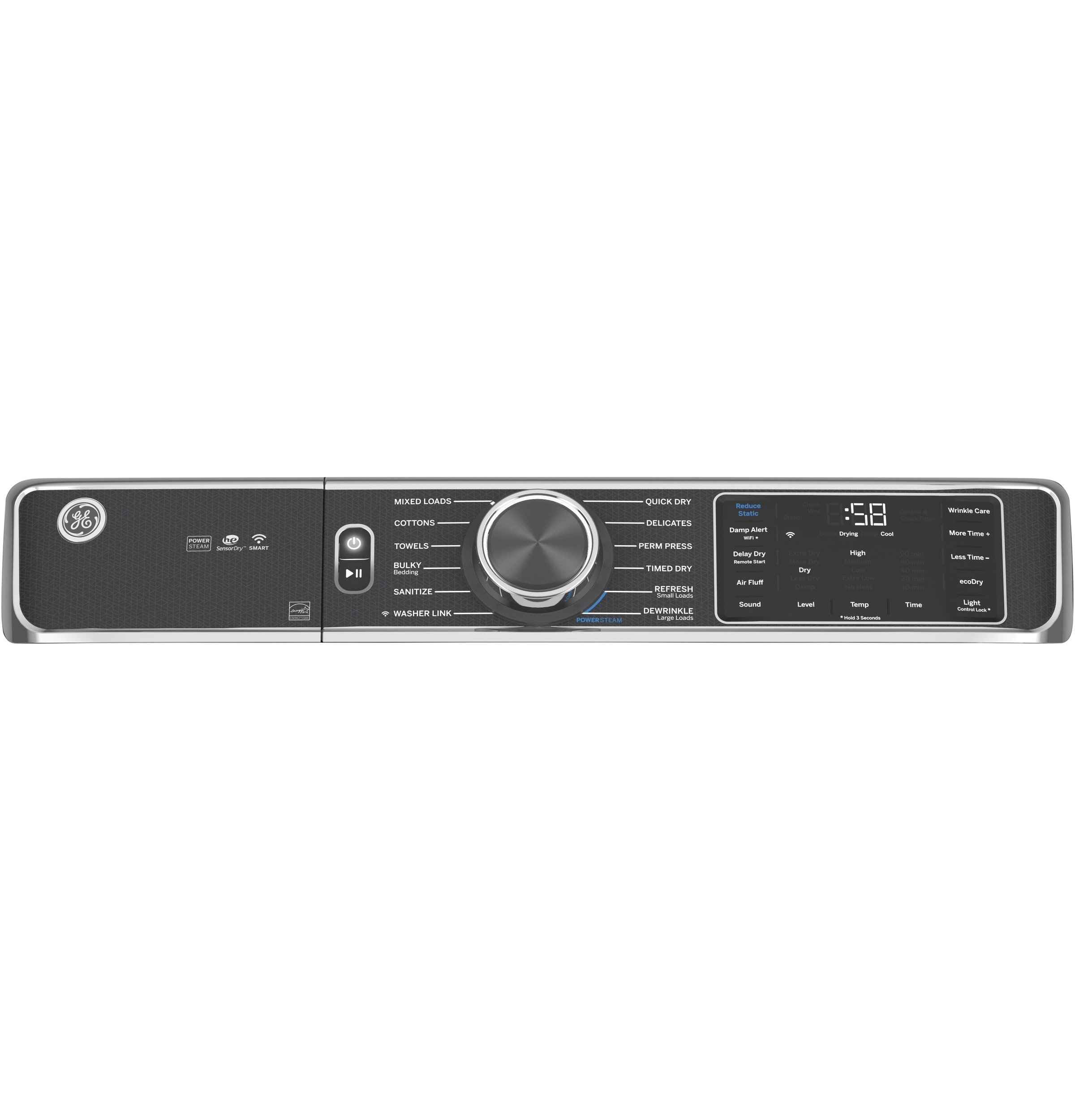 GFD85ESPNRS GE 7.8 cu. ft. Capacity Smart Electric Dryer with Steam - Sapphire Blue-2