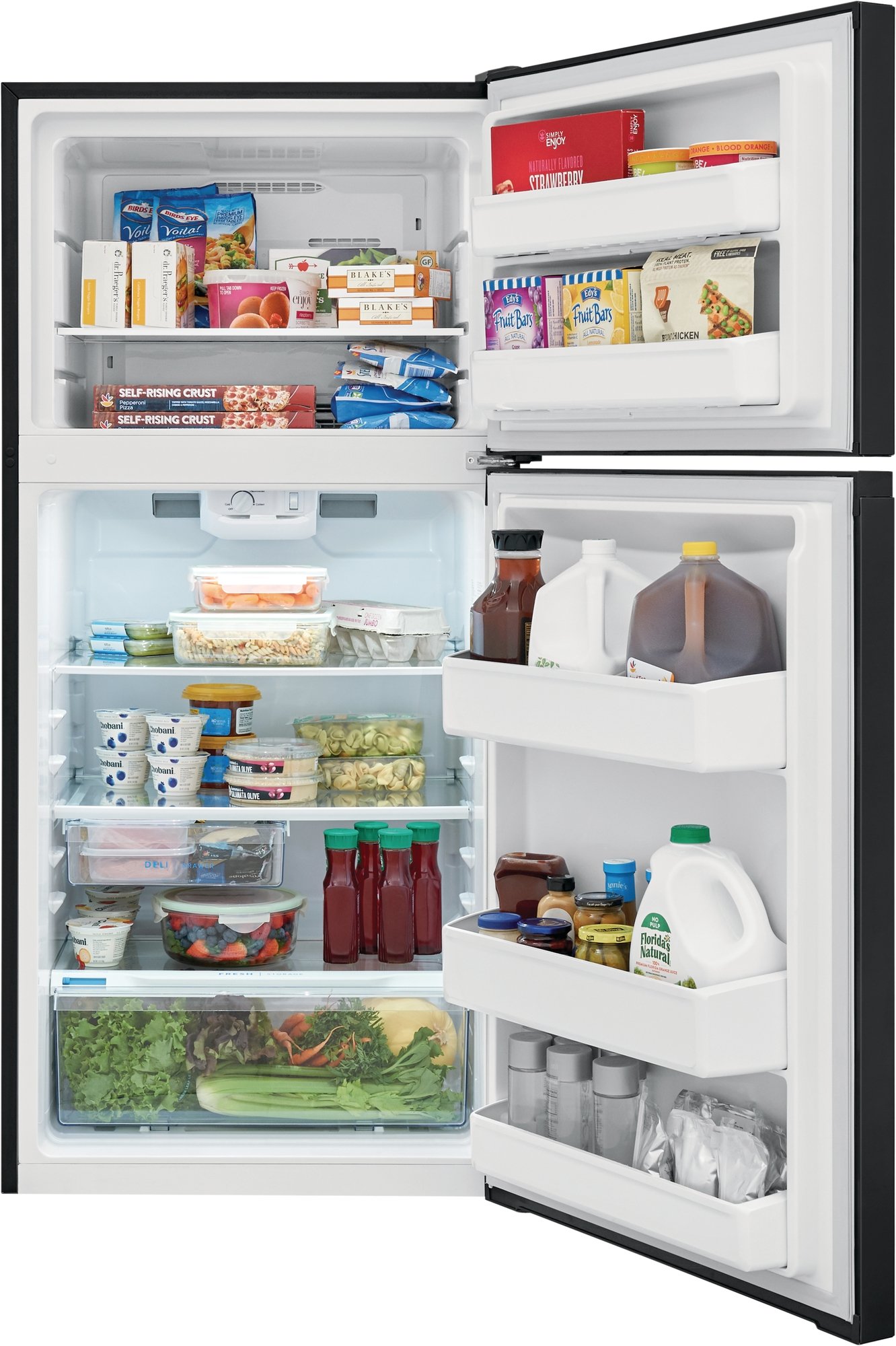 FFHT1425VB Frigidaire 28 Inch Top Freezer Refrigerator - 13.9 cu. ft., Black-2