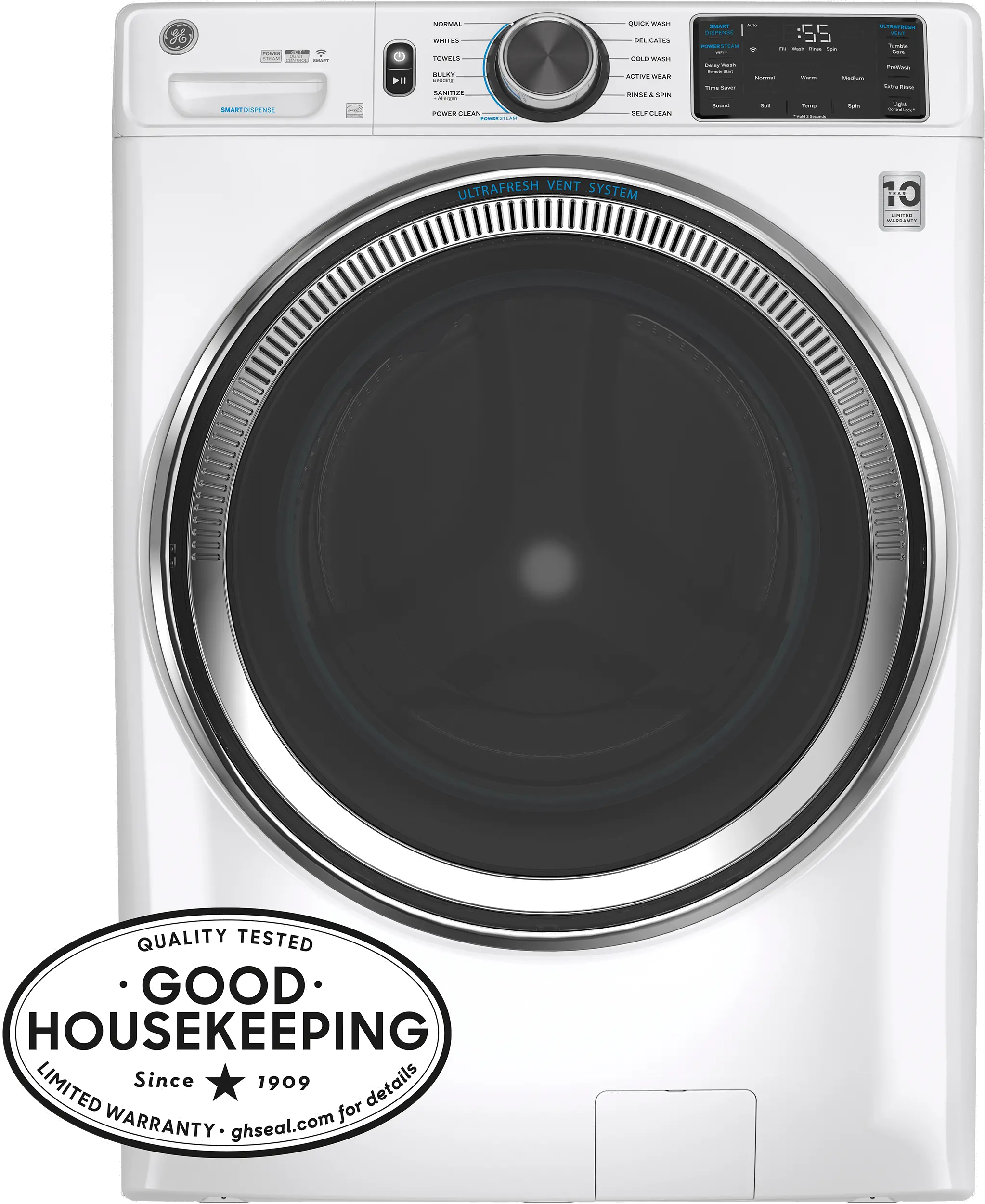 GFW650SSNWW GE 4.8 cu. ft. Capacity Smart Front Load Steam Washer with SmartDispense - White-2
