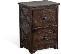Dark Brown Country 2 Drawer File Cabinet - Carriage House
