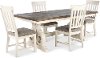 Country White and Brown 5 Piece Dining Room Set - Drake
