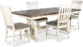 Drake White and Brown 5 Piece Dining Set