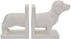 White Dog Bookend Pair
