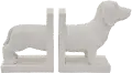 White Dog Bookend Pair