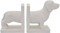 White Dog Bookend Pair