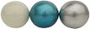 Assorted 5 Inch Blue, Silver or Cream Ceramic Orb