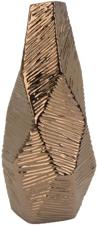 12 Inch Copper Metallic Ceramic Vase