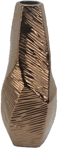 16 Inch Copper Metallic Ceramic Vase