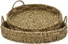 15 Inch Round Sea Grass Tray with Handles